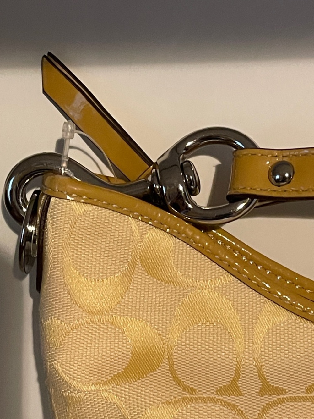 Coach Patchwork Multicolor Shoulder Bag - Beige, Pink & Mint - Picture 6 of 13